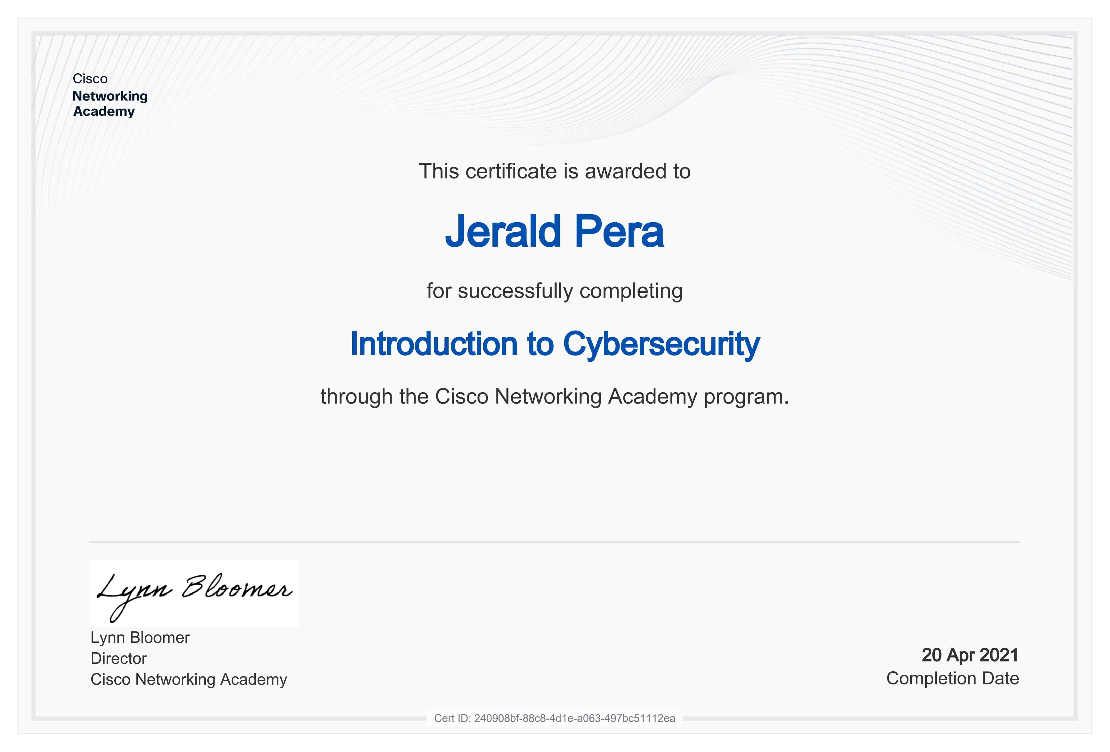 Introduction to Cybersecurity